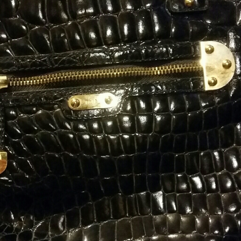 RAFE Black Crocodile Embossed Patent Leather Bag - Picture 3 of 7